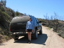 PICTURES/Browns Peak/t_Sharon behind dirty truck.JPG